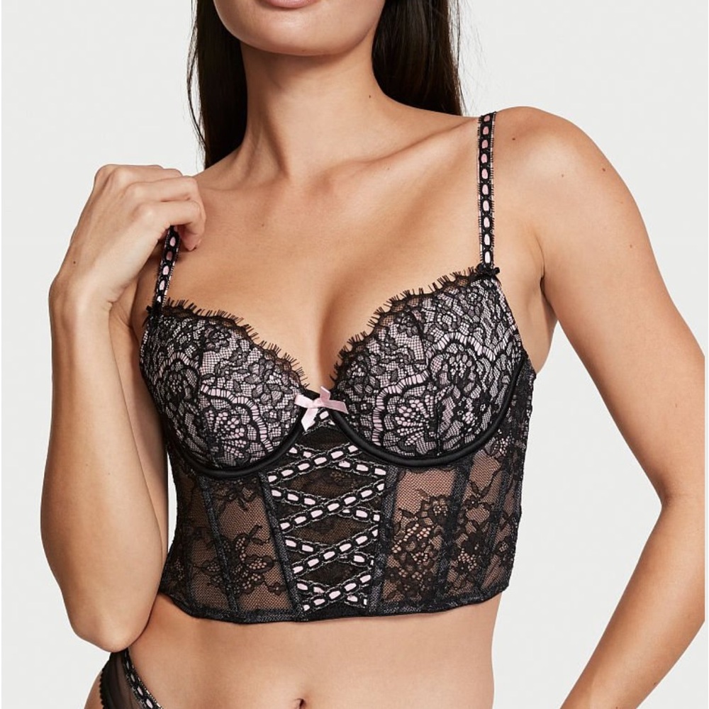 VICTORIA SECRET DREAM ANGELS LIGHTLY LINED LACE UP CORSET TOP